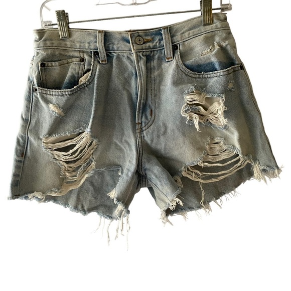 Abercrombie & Fitch Pants - Abercrombie & Fitch Mid Rise Boyfriend Denim Shorts Distressed 28/6 Curve Love